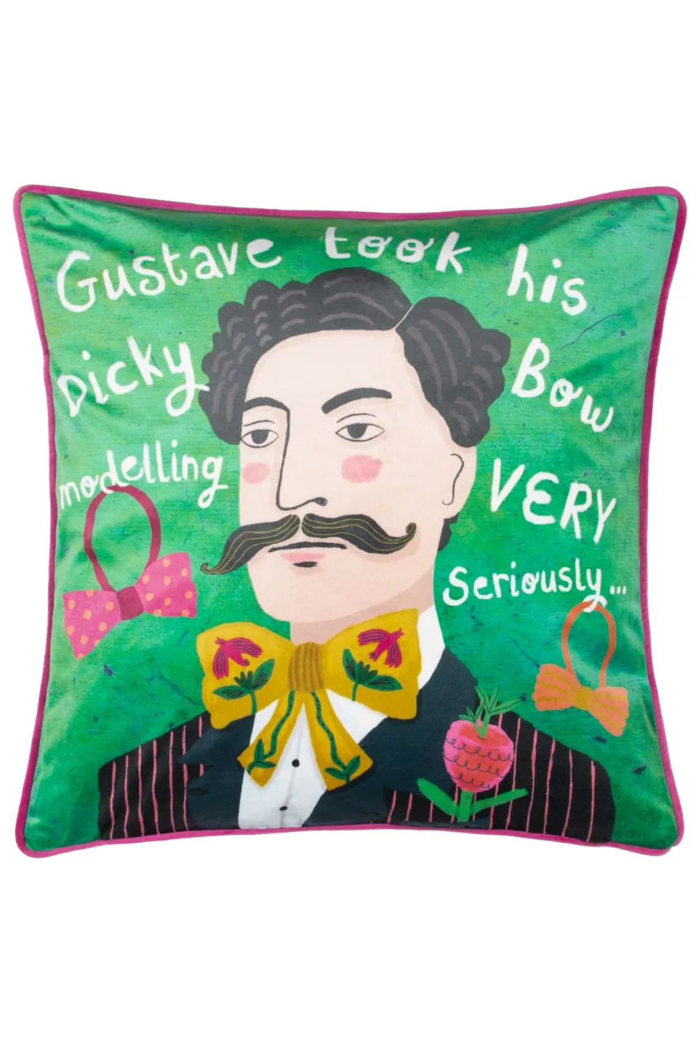 Kate Merritt Gustave Piped Velvet Polyester Filled Cushion