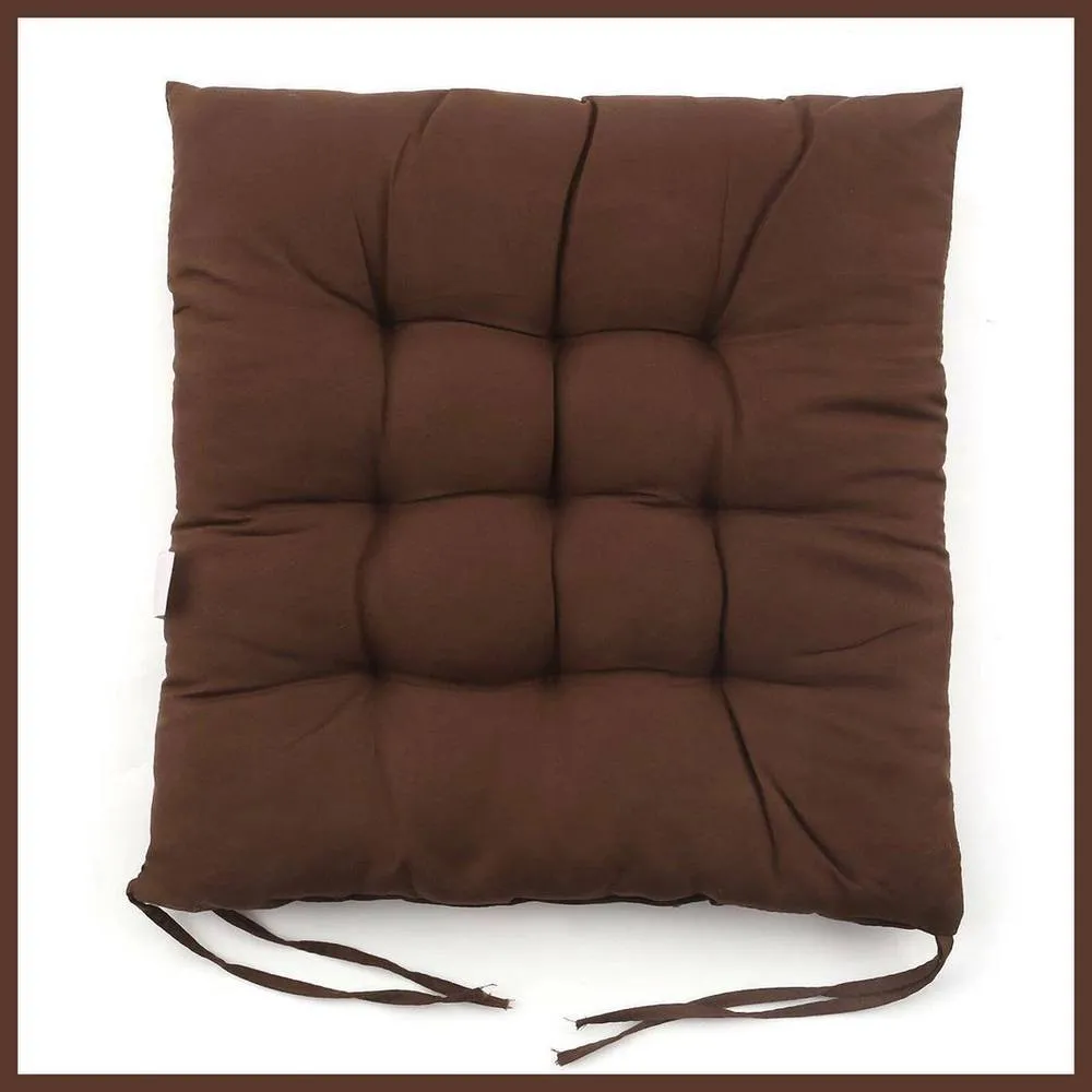 Kelvenix brown 4X Chair Seat Pads Cushions Tie on Dining