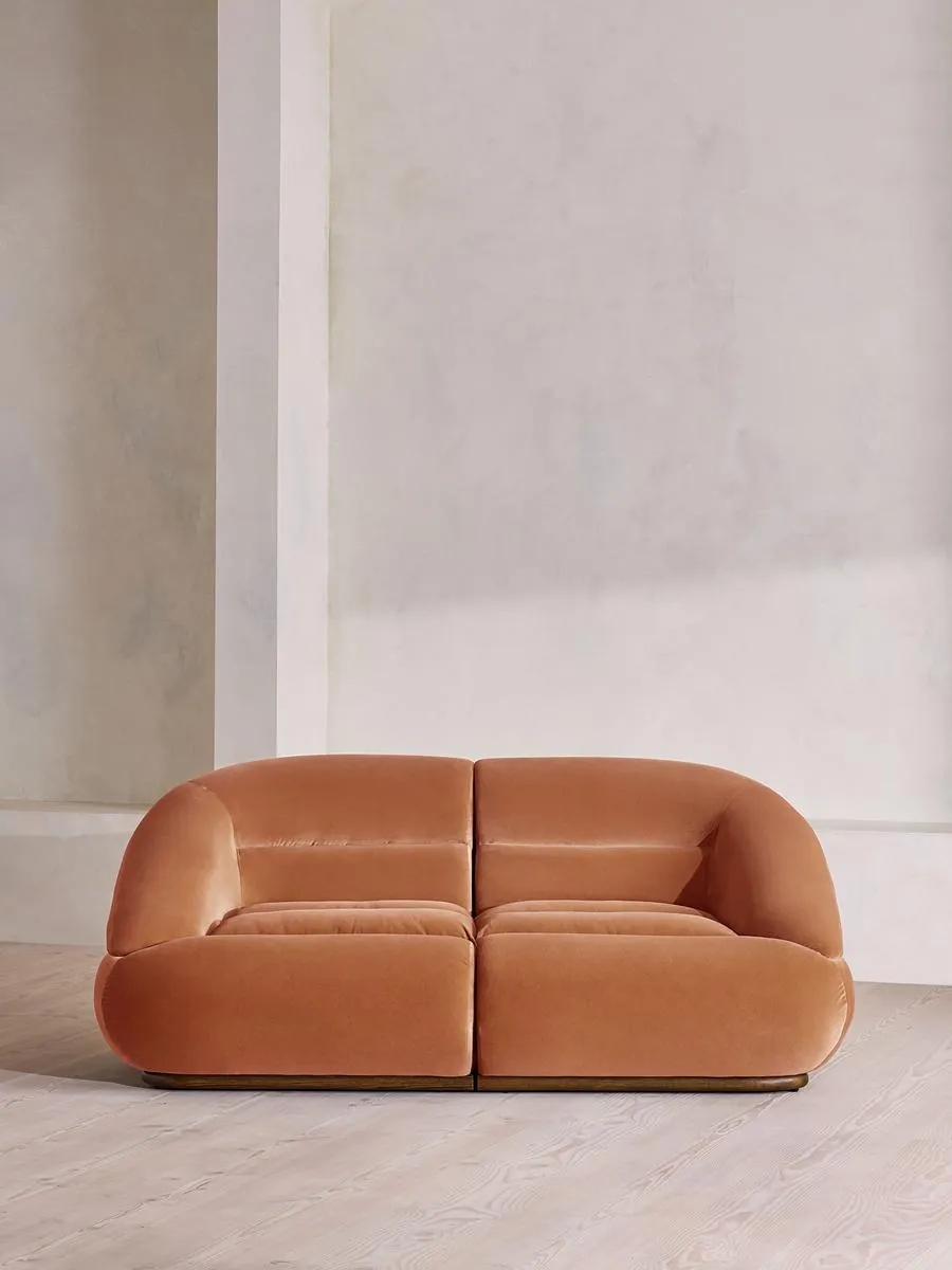 Edison Modular Sofa, Three Seater, Velvet, Antique Rose