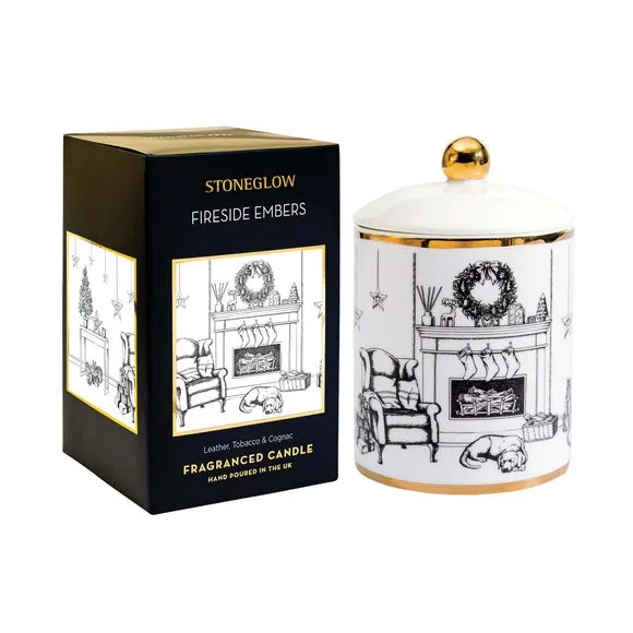 Stoneglow Keepsake Fireside Embers Ceramic Candle