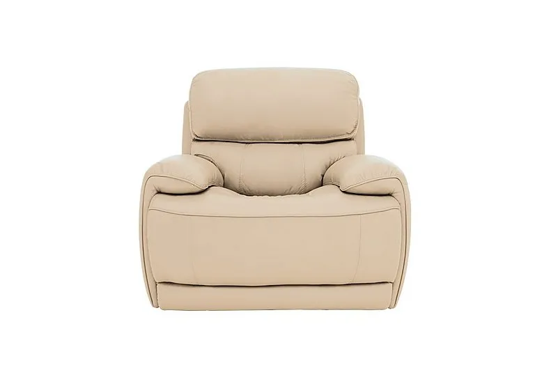 Rocco Leather Power Rocker Manual Recliner Armchair with Headrests - BV Bisque