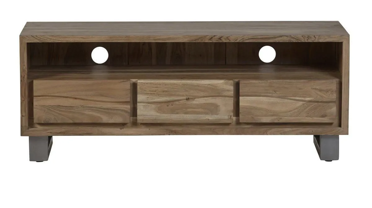 IH Design Wollaston Natural Essential Live Edge Large Media Unit in Brown 4