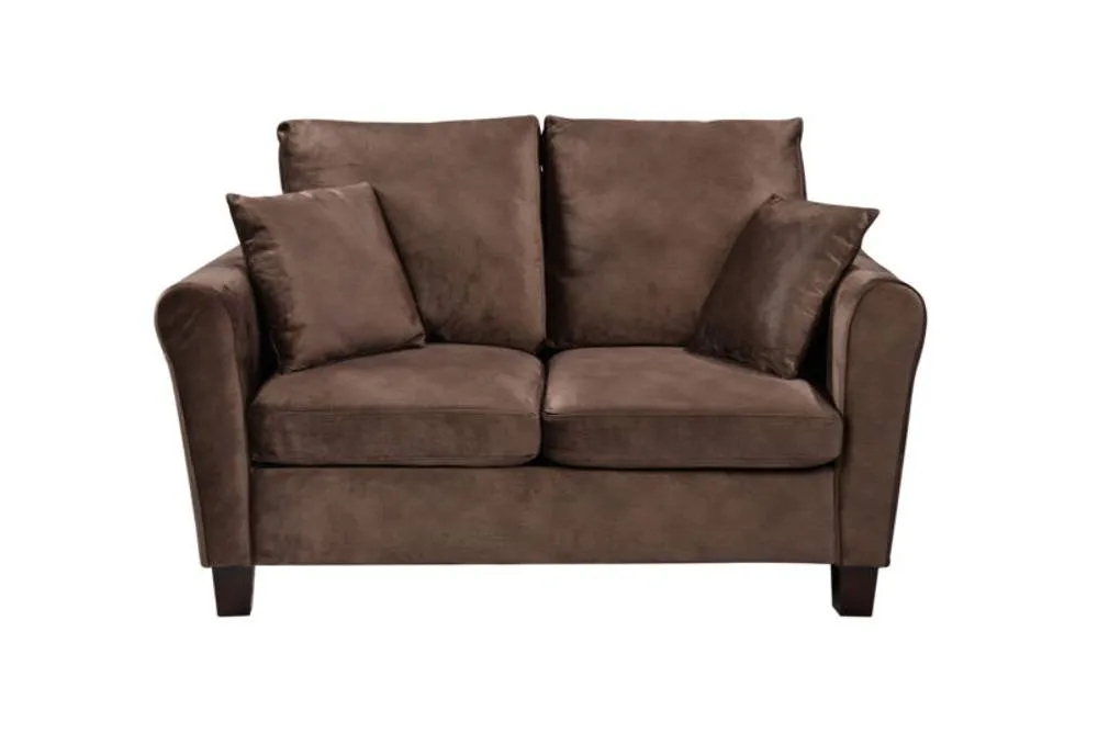 Comfy Living Ltd Brushed Velvet 2 Seater & 3 Seater Sofa Set in Brown 2