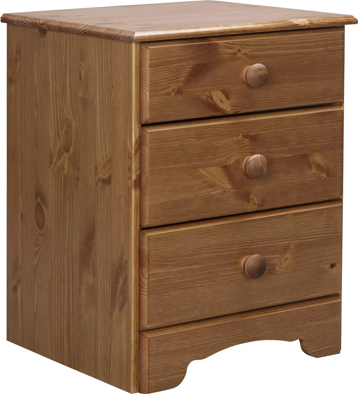 Argos Home Nordic 3 Drawer Bedside Cabinet - Pine