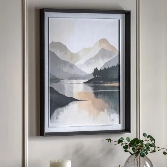 Cedar and Sage Mountain Mirrors Framed Canvas