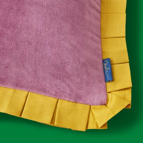 Sophie Robinson Velvet Box Pleat Square Cushion 3