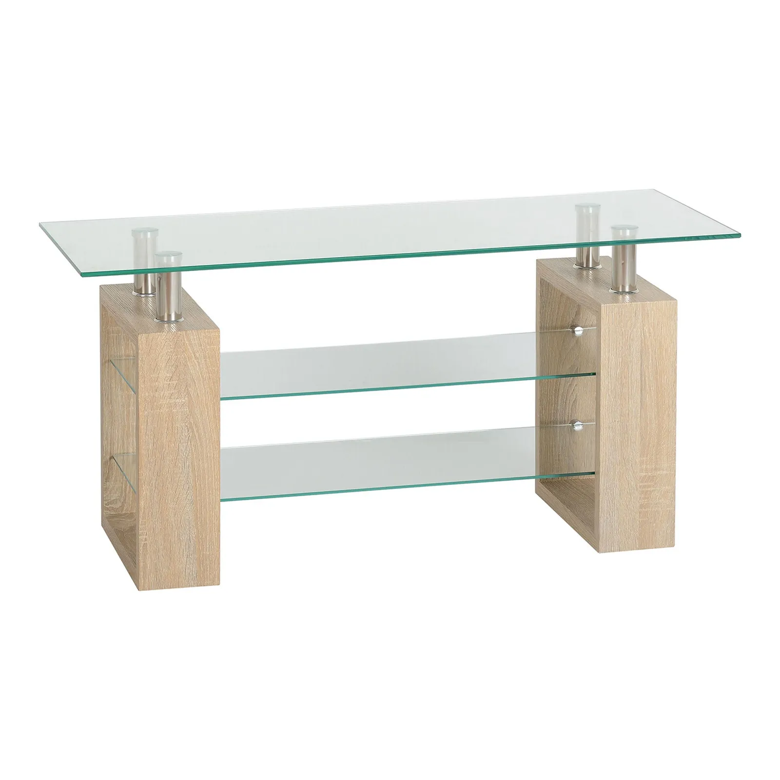 Milan Glass TV Stand Natural