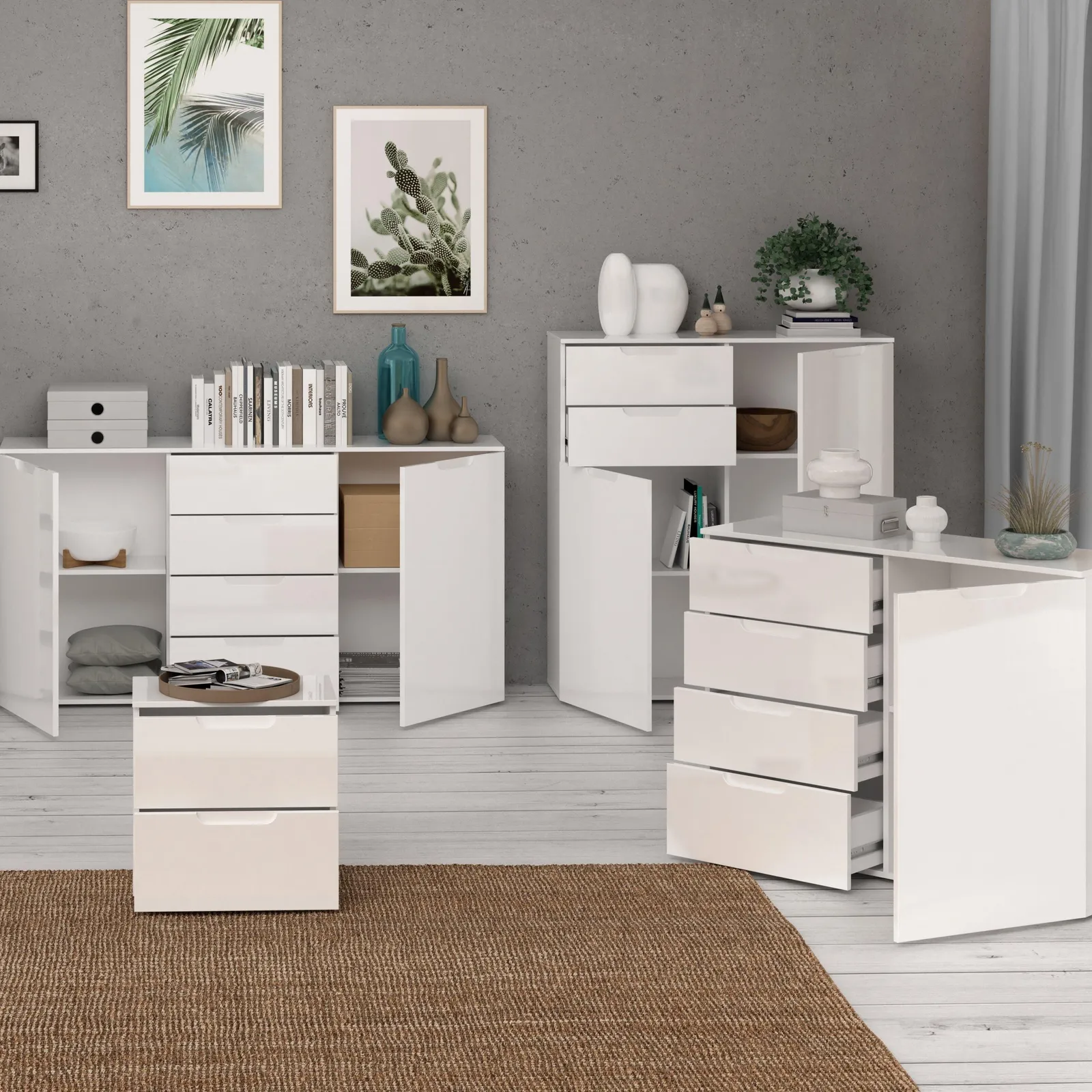 Furniture To Go Sienna 2 Drawer Bedside in White 6
