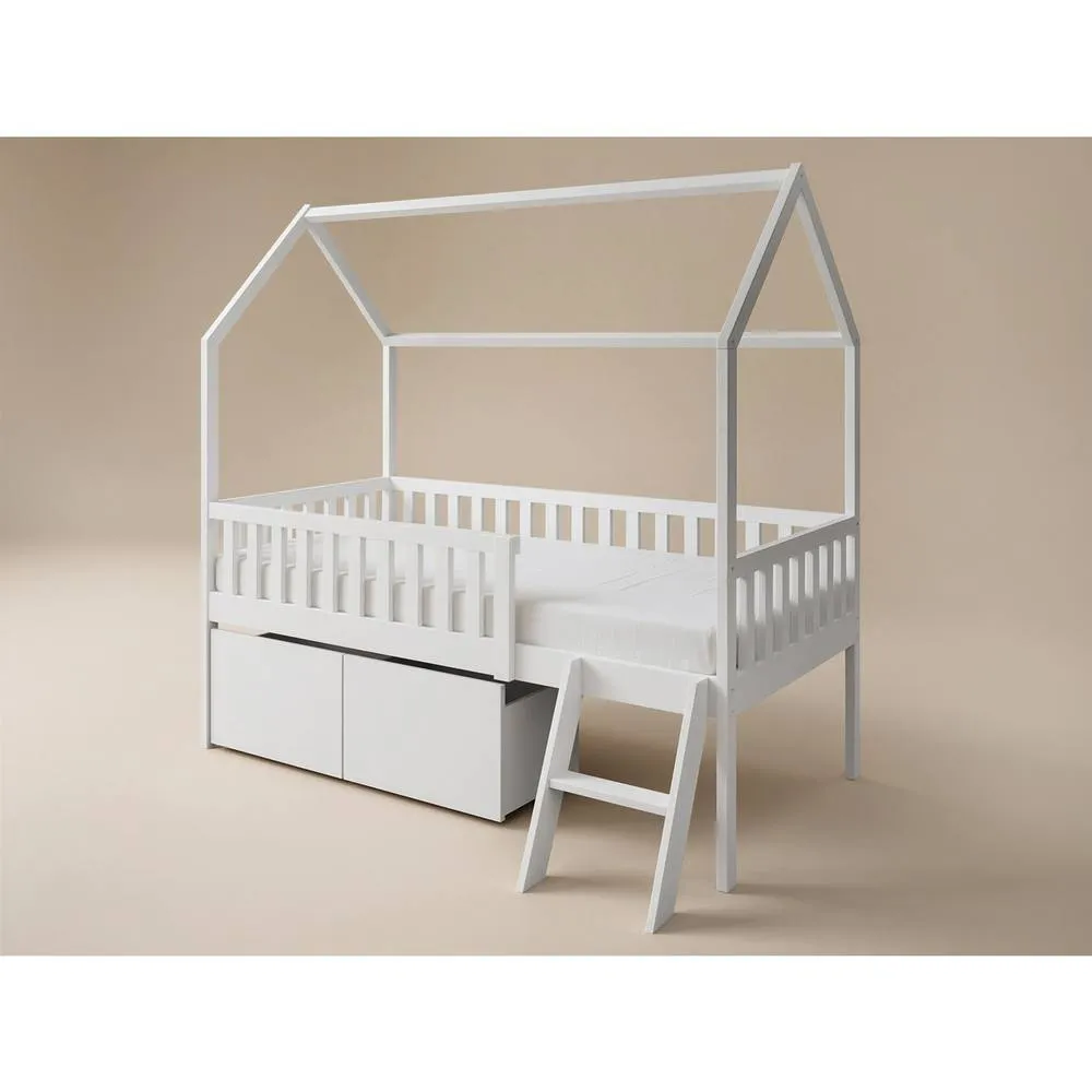 Flair Explorer Single Mid Sleeper Bed with Toy Box in White 4