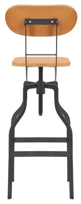 netfurniture Epic Bar Stool Industrial Stool Natural Wood Height Adjustable 2