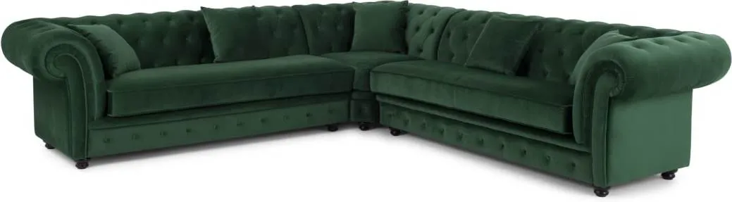 Branagh Corner Sofa, Pine Green Velvet 