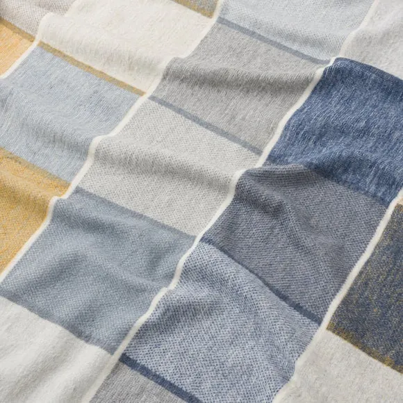 Super Soft Textured Check Blue Throw Blanket 3