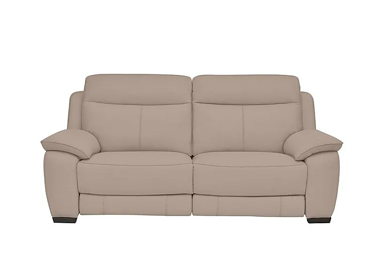 Starlight Express 3 Seater Leather Sofa - BV Pebble