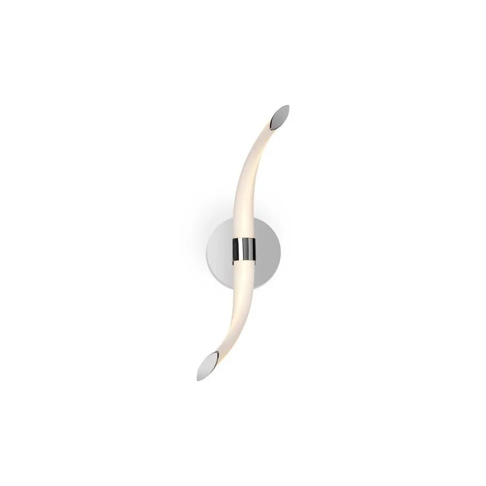 Netlighting Armonia Wall Lamp Wave 12W LED 3000K 900lm Chrome Frosted Acrylic in White