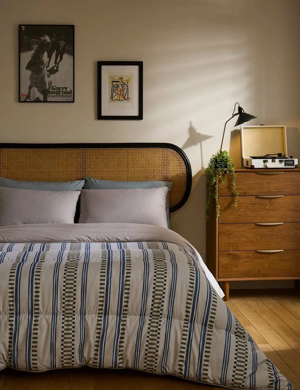 Nightlark Striped 10.5 Tog Coverless Duvet Set Light Grey Mix
