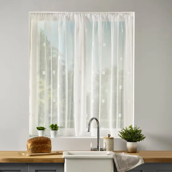 By the Metre Zen Lace Net Slot Top Curtain Fabric 1