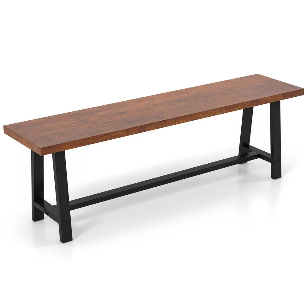 Costway 153CM Dining Bench Wooden 3 Person Entryway Shoe Bench