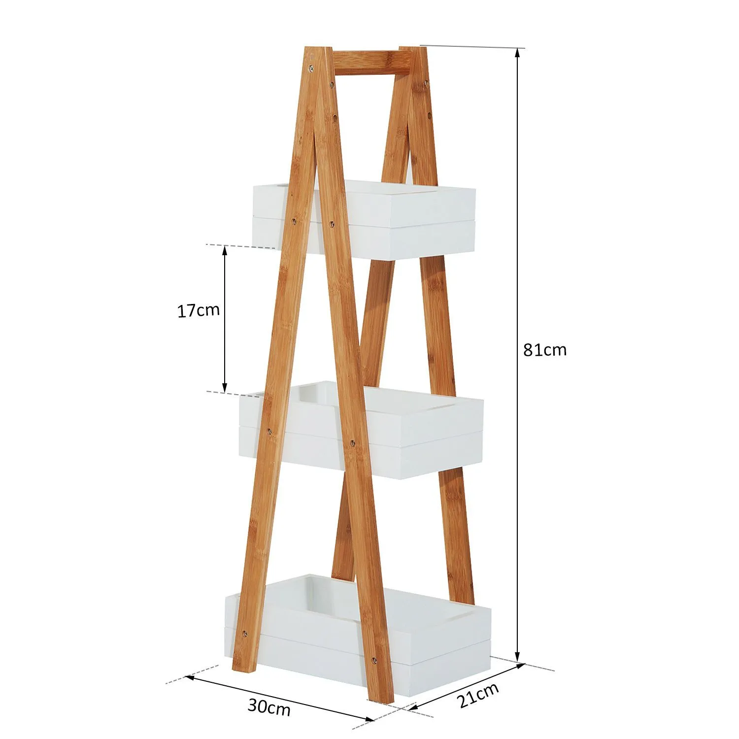 HOMCOM 3 Tier Bathroom Shower Caddy Freestanding Rack Storage Unit in White 3