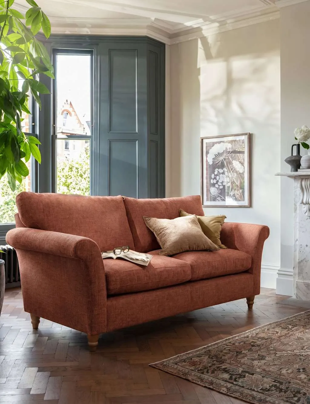 BARKER AND STONEHOUSE Amelie Fabric Large 3 Seater Sofa Dark Red