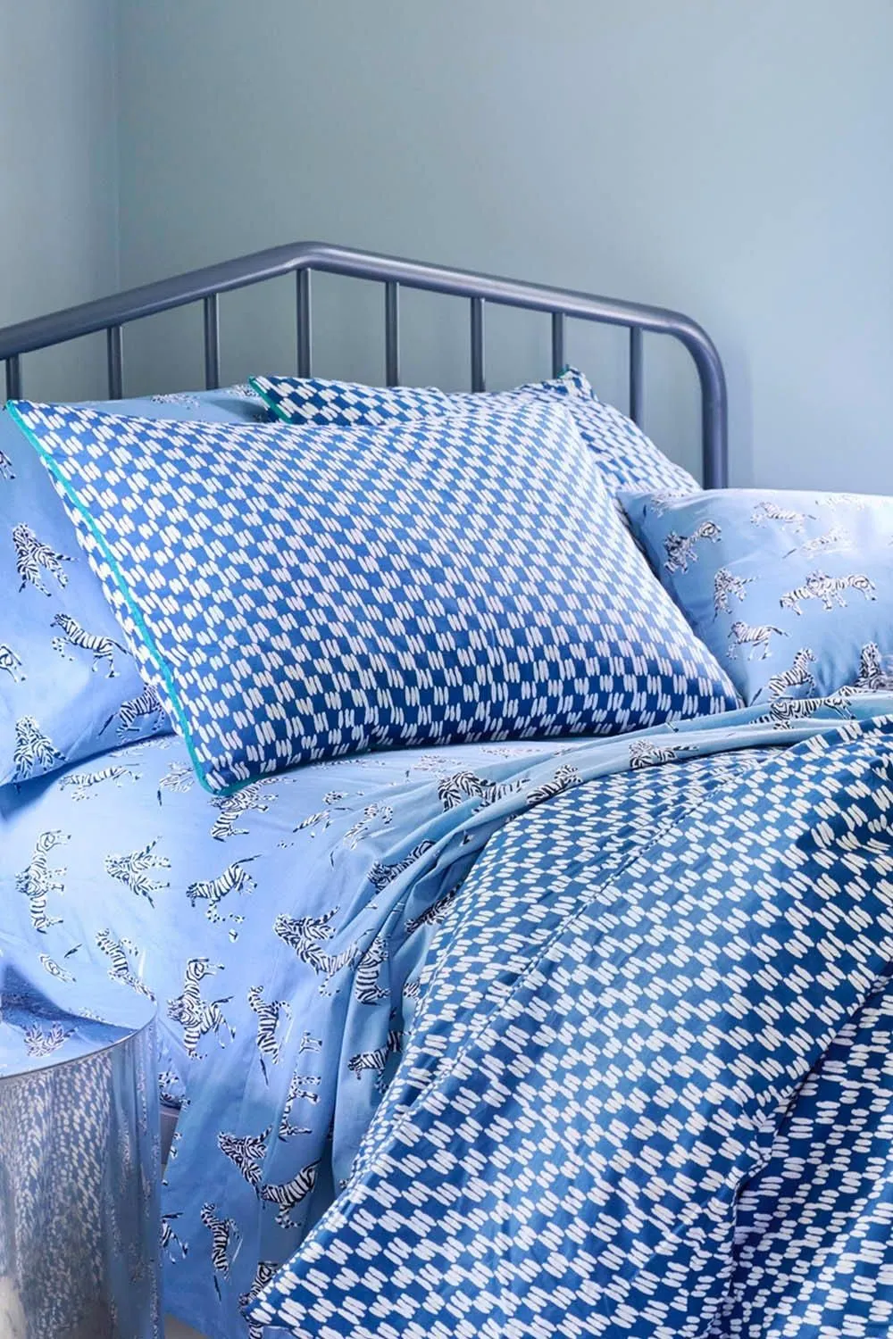 Martex Blue Petite Painted Check Duvet Cover Set 2