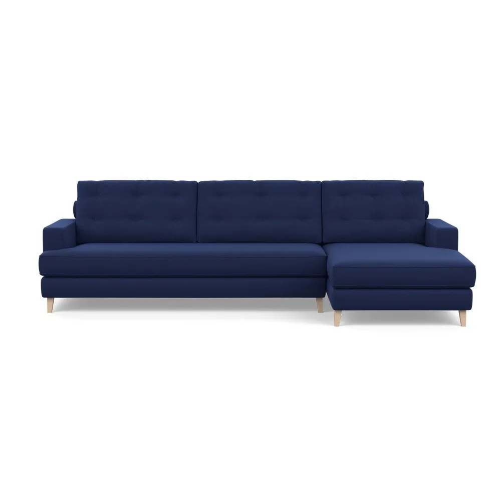Heal's Mistral Right Hand Corner Sofa Melton Wool New Navy Natural Feet