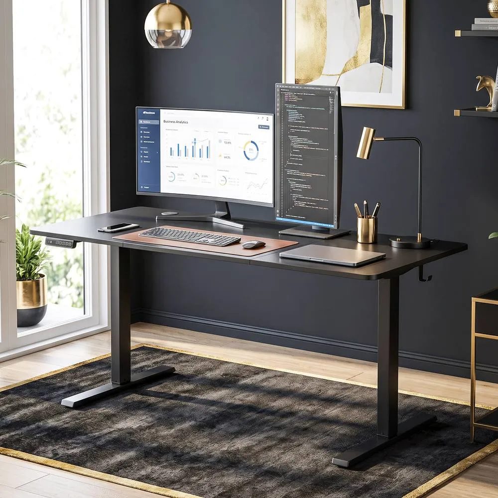 HOMCOM Standing Desk Memory Control Adjustable Black 2