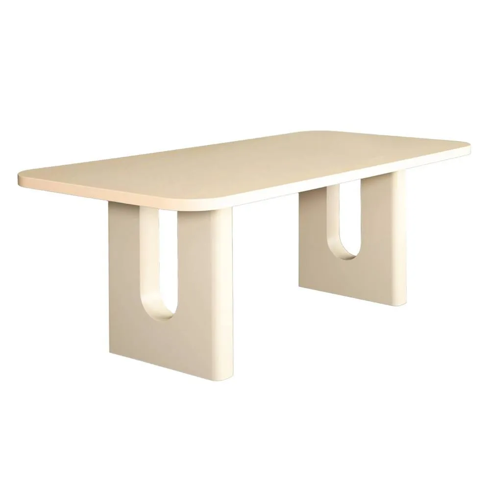 sweeek Matte finish dining table seats 8 in Cream 2