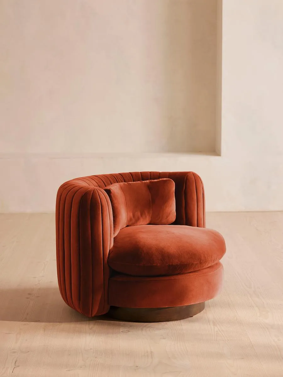 Vivienne Armchair, Velvet, Rust