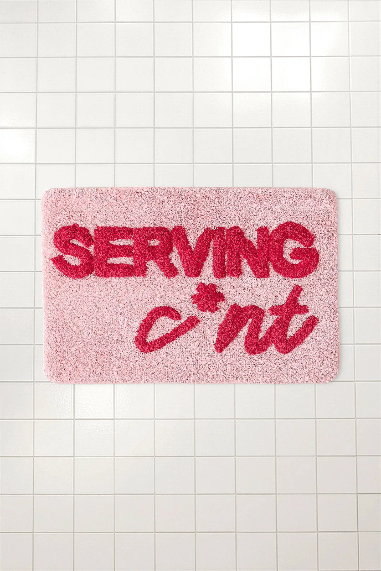 Pink & Red Serving C*nt Bath Mat - Pink 2