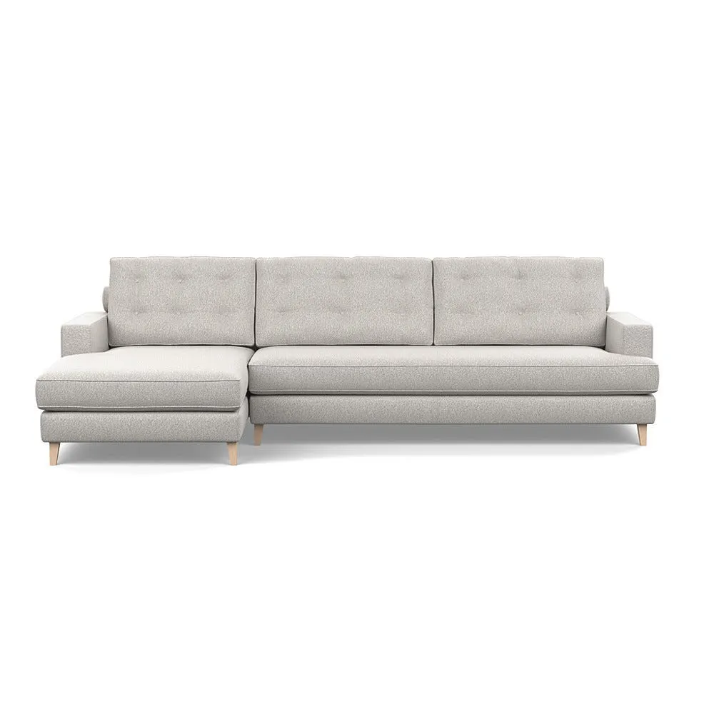 Heal's Mistral Left Hand Facing Corner Sofa Chunky Boucle Ecru Natural Feet 1