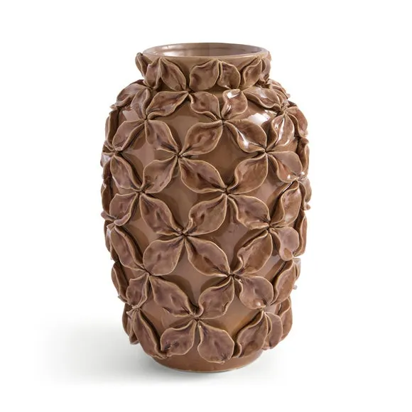 Leaf Textured Reactive Glaze Vase 3