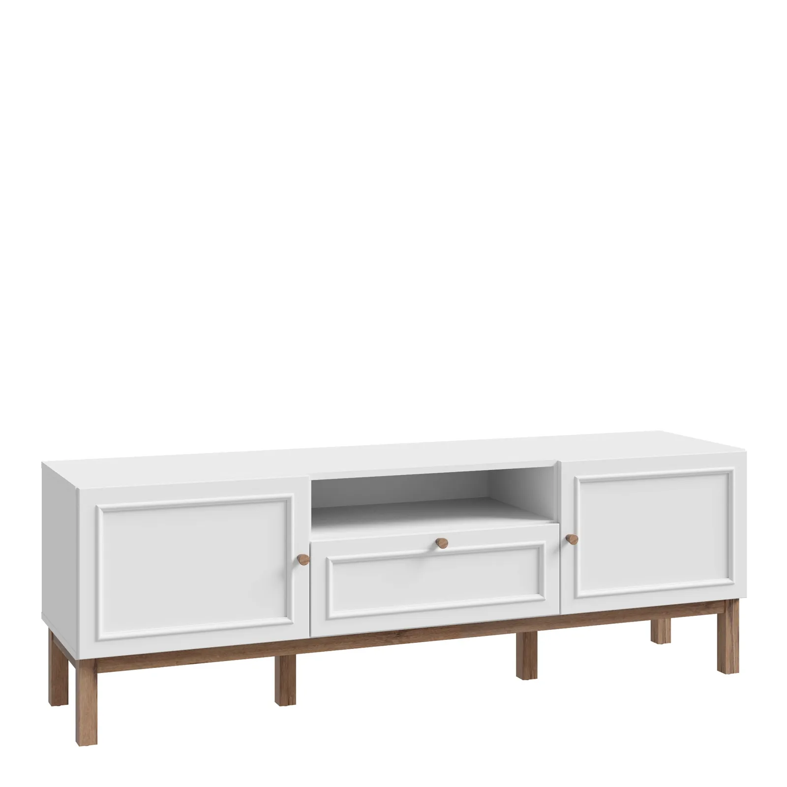 Furniture To Go Wensley 2 Door 1 Drawer TV Unit in Light Grey & Oak