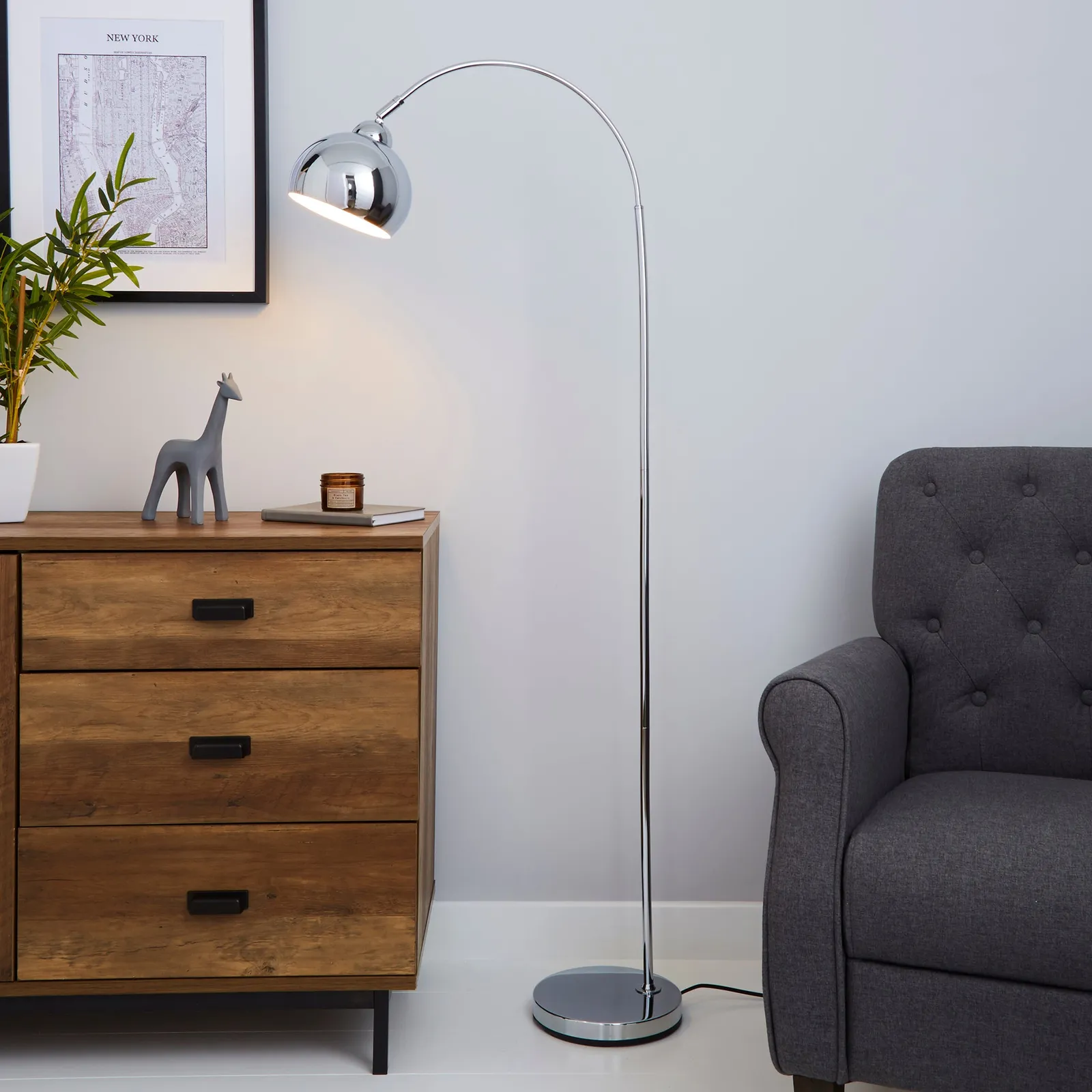 Herm Arc Chrome Floor Lamp Chrome