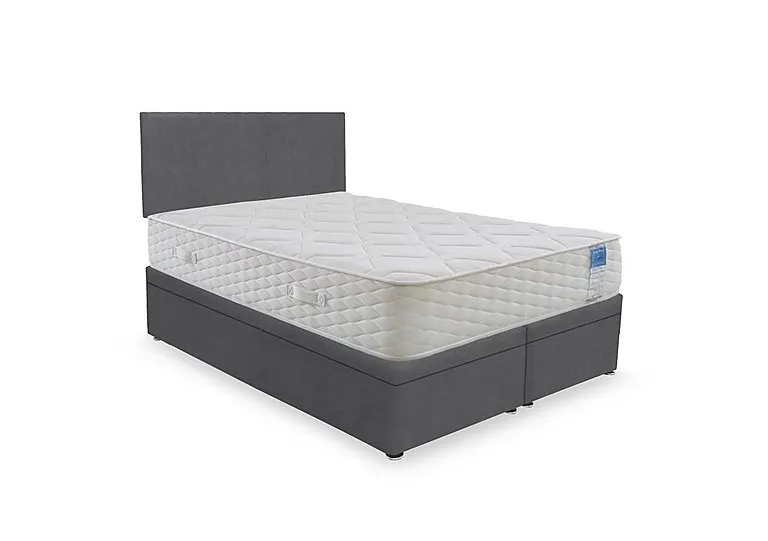 Memory Plus Electric End Lift Ottoman Divan Set - King Size - Plush Dark Grey