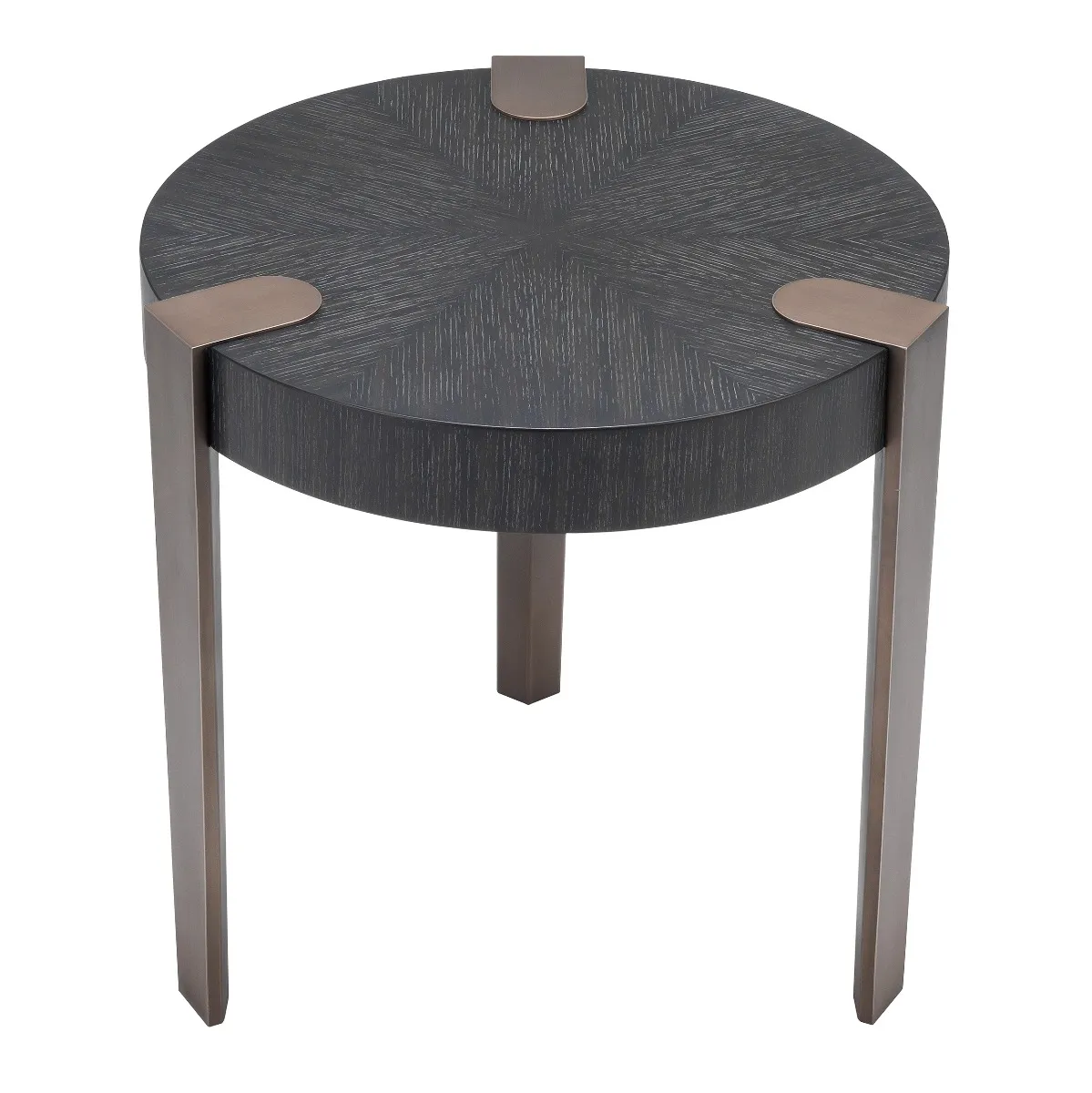 Eichholtz Oxnard Side Table Charcoal Grey Oak Veneer, Round, Black Wood | Barker & Stonehouse 2