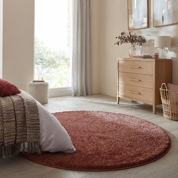 Sheen Shaggy Round Rug 1