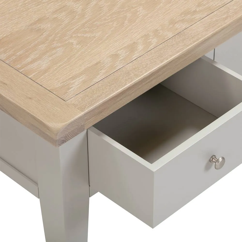 Seconique Windsor 2 Drawer Coffee Table (Fully Assembled) in Light Grey 6