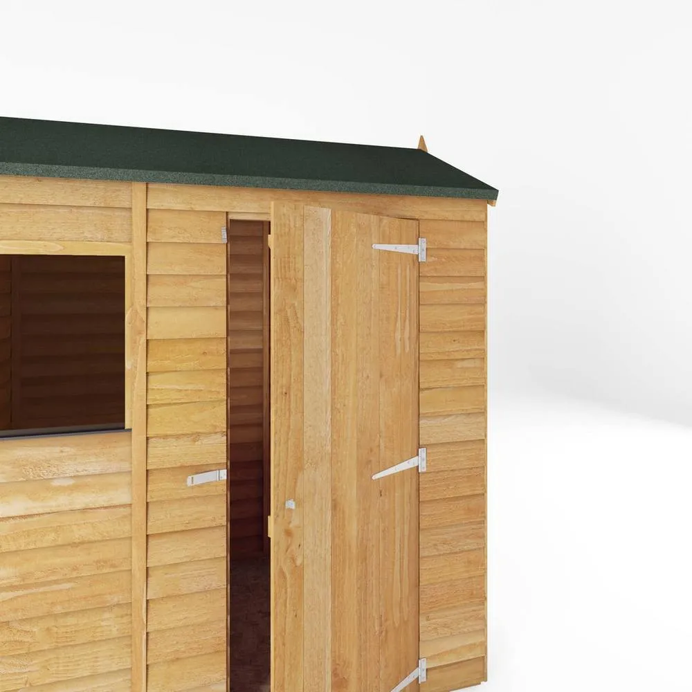Mercia 6 x 4 Feet Overlap Reverse Apex Shed - L131.3 x W181.8 x H208.3 cm in Brown 6