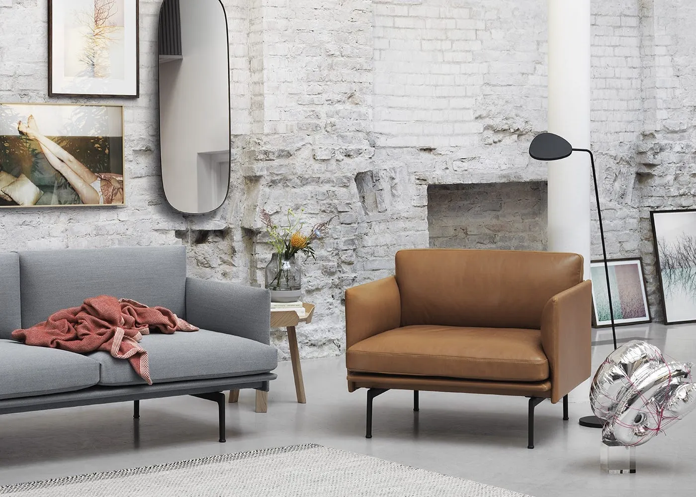 Muuto Outline Armchair Kvadrat Remix Fabric Dark Grey 163 3