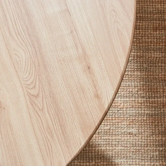 Effy 4 Seater Round Dining Table, Wood Effect 2