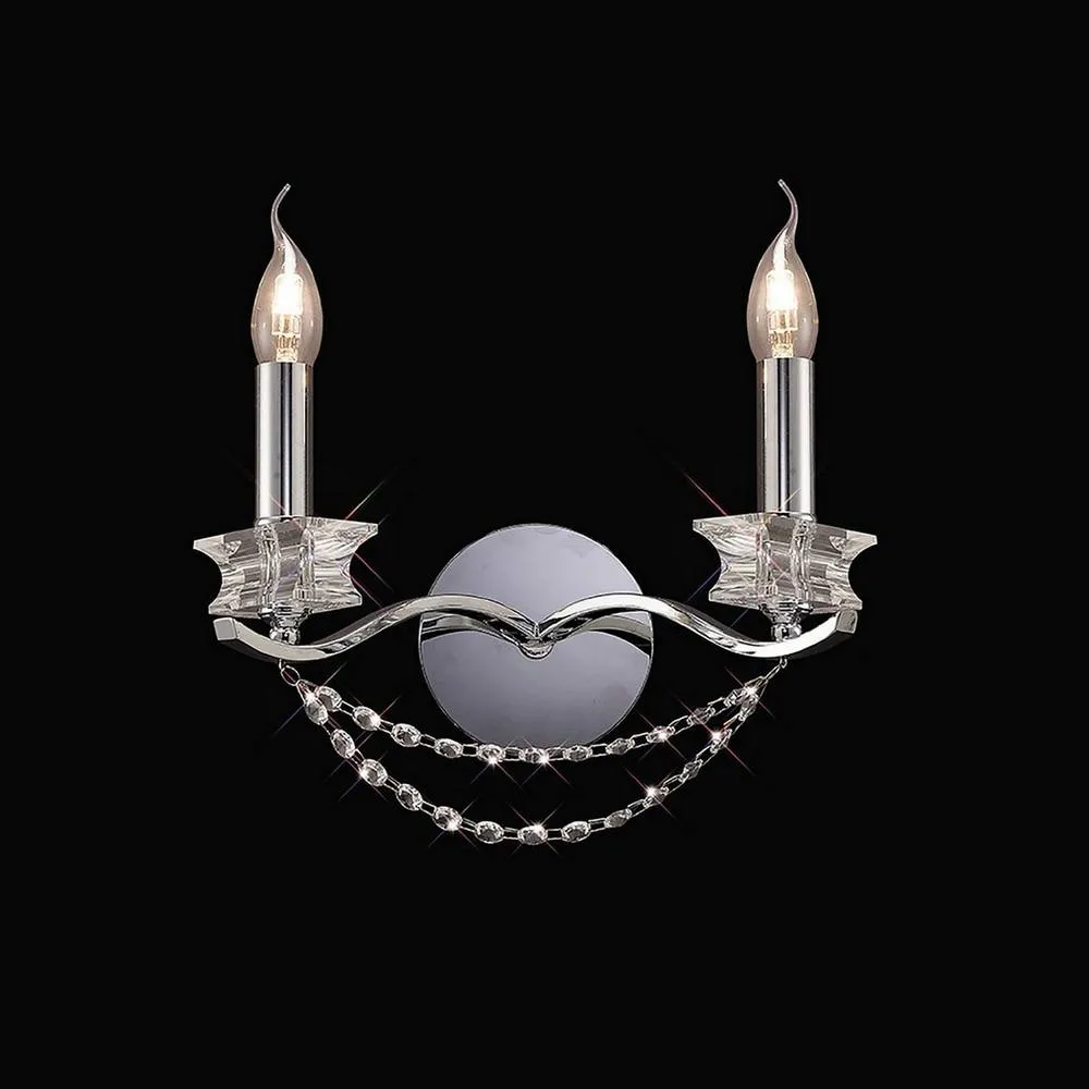 Netlighting Nydia Wall Lamp 2 Light E14 Polished ChromeCrystal in Silver 2
