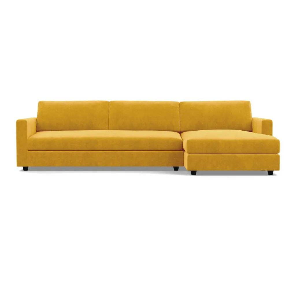 Heal's Nimbus II 4 Seater RHF Corner Chaise Smart Luxe Velvet Canary Black Feet 1