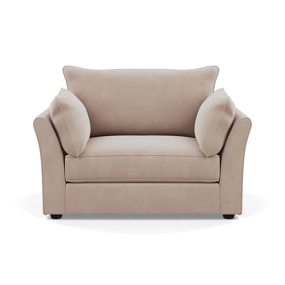 Heal's Tailor Loveseat Smart Velvet Pebble Black Beech Feet