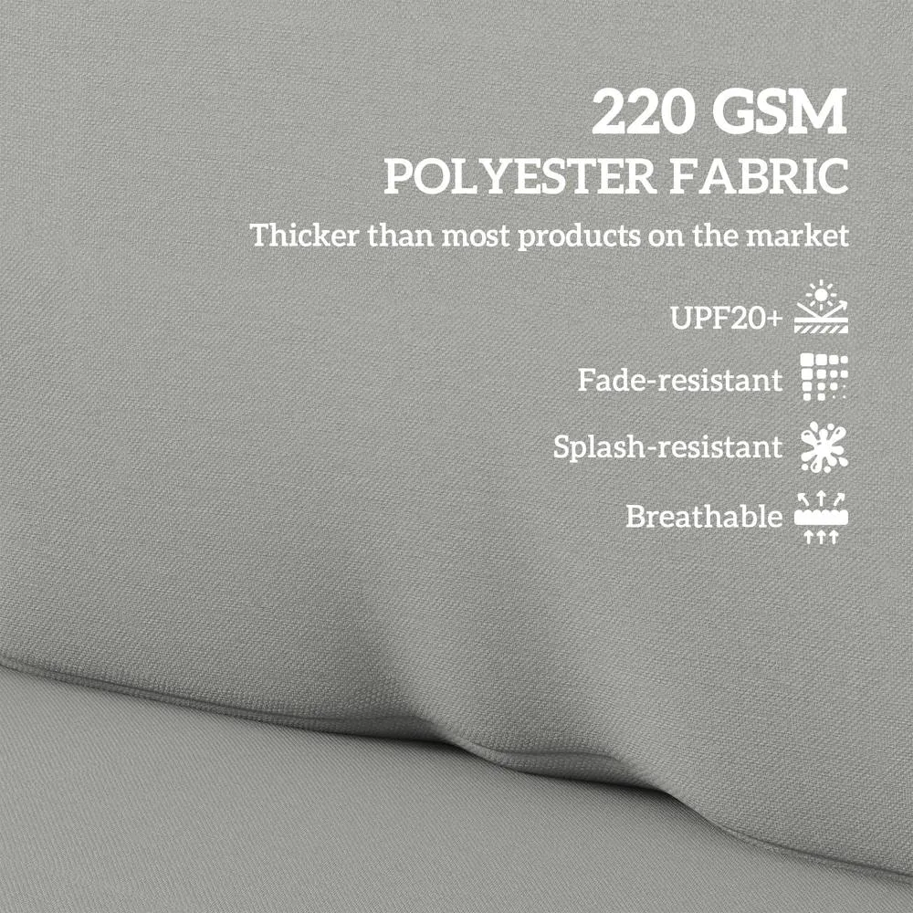 OUTSUNNY 2 Seat Pallet Cushions 20cm Thick Outdoor Seat Pads, Light Grey 5