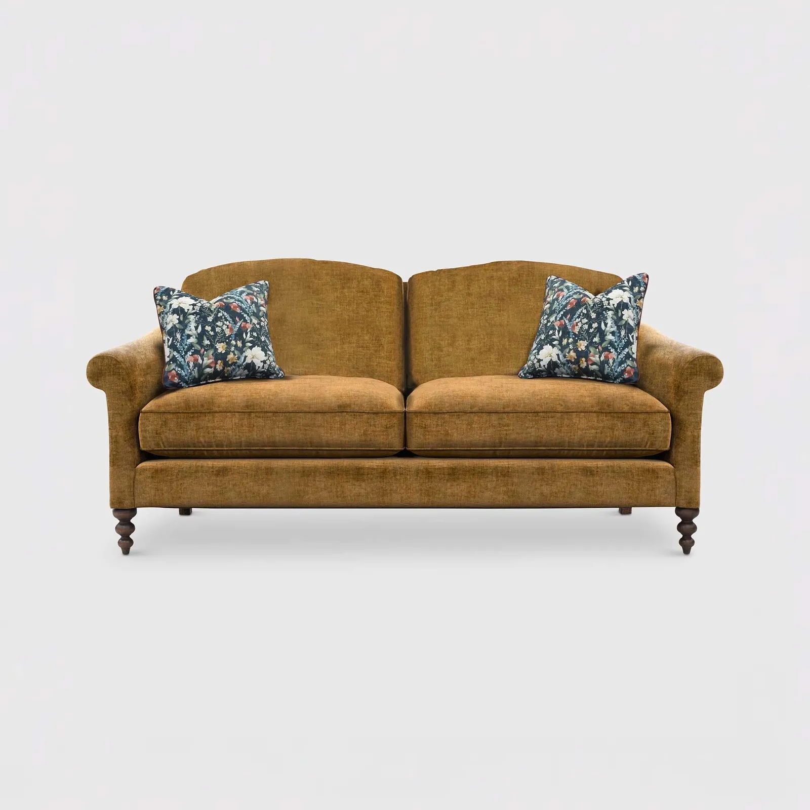 English Heritage Clover 26 Small Sofa With Pre Set Scatters, Yellow | Barker & Stonehouse 1