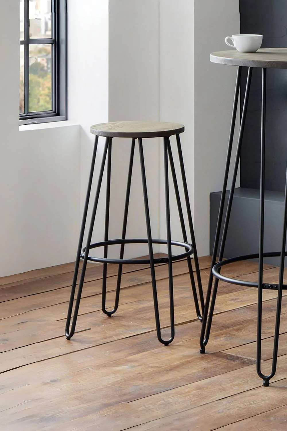 Julian Bowen Dalston Round Bar Stool (Set of 2) in Brown