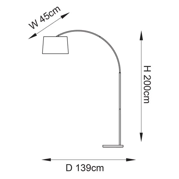 Vogue Carlson Adjustable Arc Floor Lamp 6