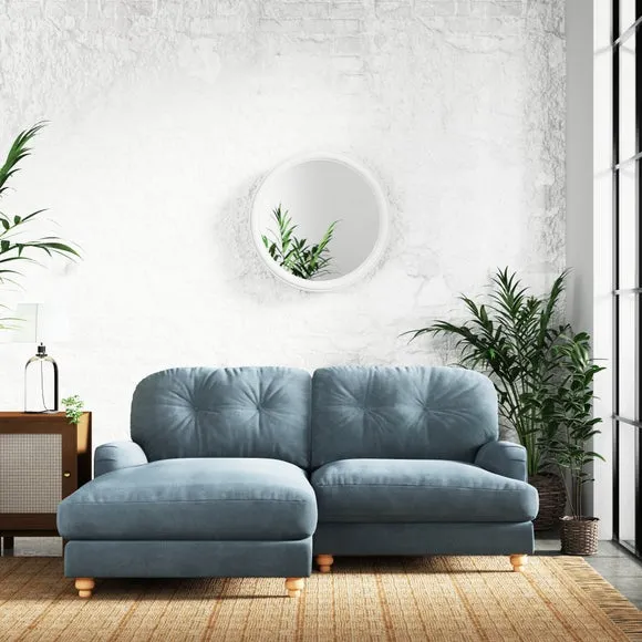 Martha Vintage Chenille Corner Chaise Sofa 1