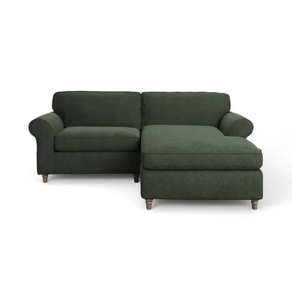 Flori Tonal Plush Chenille Corner Chaise Sofa 6