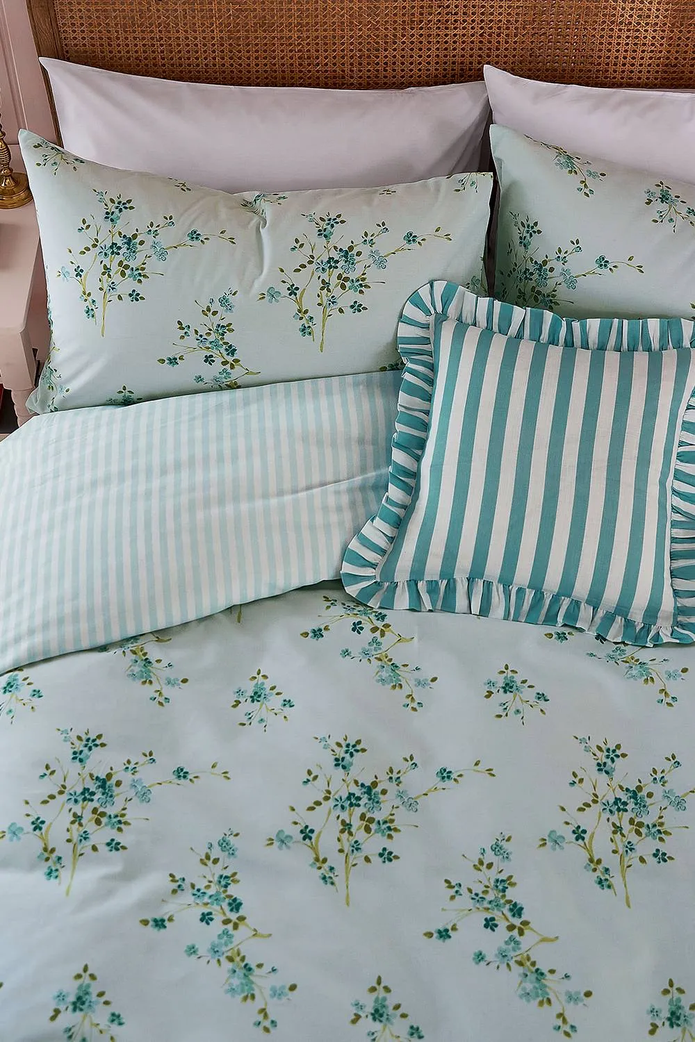 Helena Springfield 'Blossom Print' Cotton Duvet Cover Set in Aqua 4